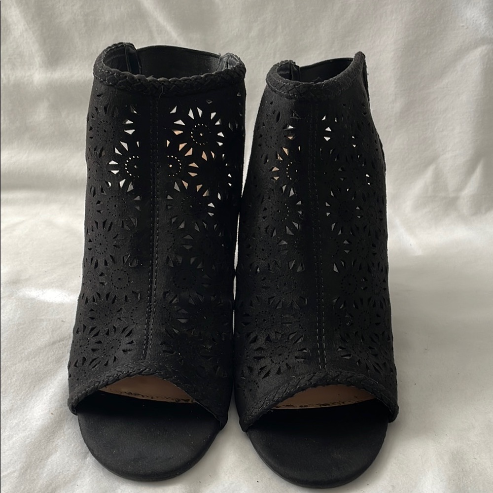 Chic Black Peep-Toe Booties